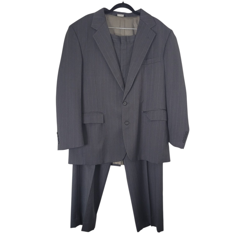 Geoffrey Beene Charcoal Pinstripe 2 Button Suit Blazer Pants
See Measurements